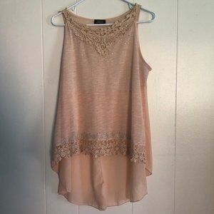 pink, jewel, high-low, top